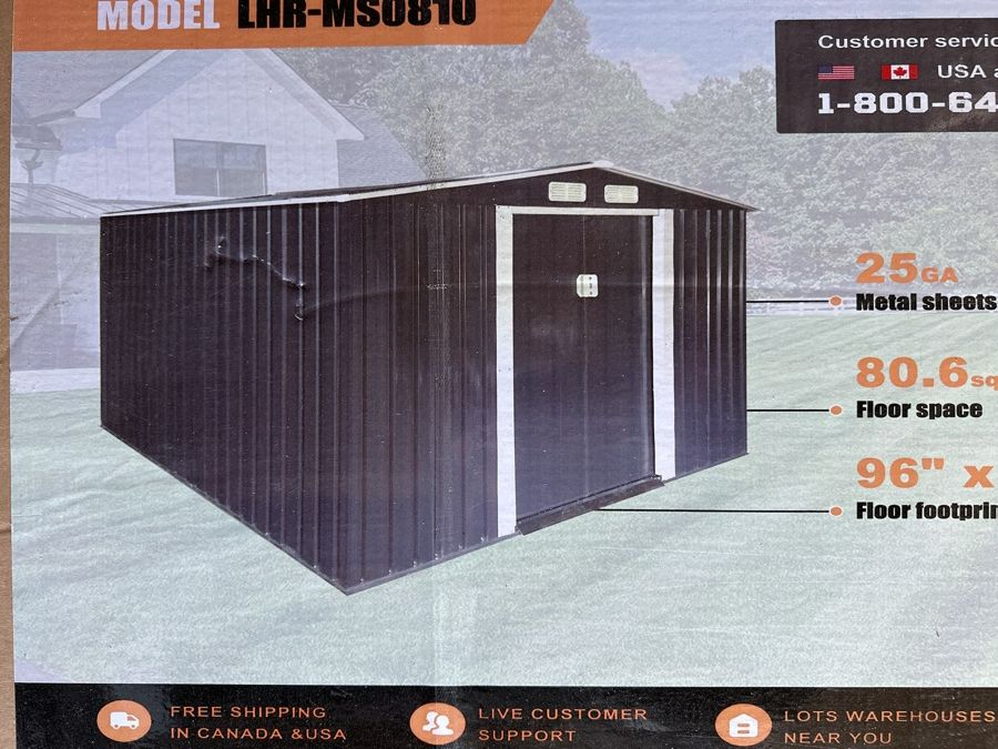 8' x 10' Galvanized Apex Roof Metal Shed • LandHonor LHR - MS0810