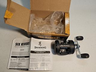 Clean Browning Six Rivers Baitcasting Reel with Original Box and
