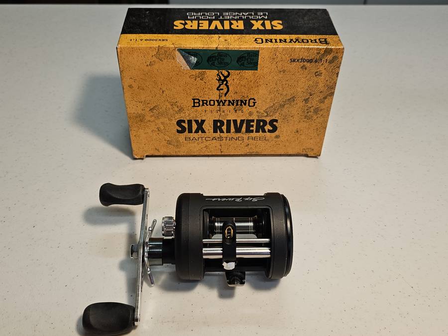 Clean Browning Six Rivers Baitcasting Reel with Original Box and