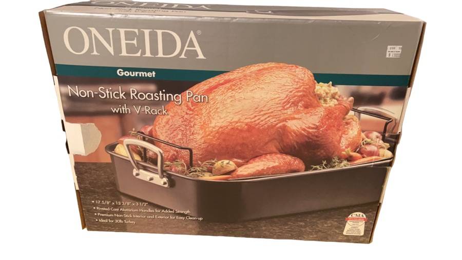 New Oneida Gourmet Non-Stick Roasting Pan with V-Rack Auction