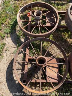 Lot of Vintage Metal Wheels