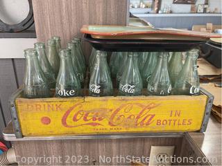 Lot of Vintage Coca Cola Bottles and Trays