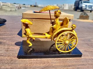 Vintage Japanese Rickshaw Celluloid Figurine