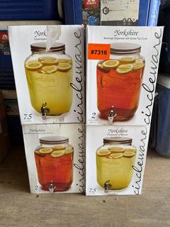 Lot of Yorkshire Beverage Dispensers w/ Screw Top Cover