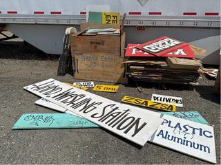 Lot of Wood Hand Painted Signs