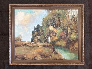 Cabin Landscape Pallet Knife Painting 