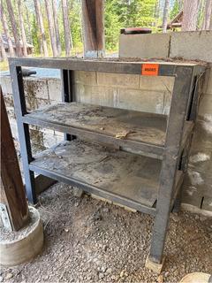 Metal Storage Rack w/ Wood Shelves