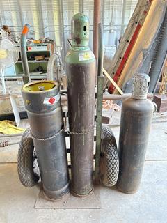Oxygen and Acetylene Tanks w/ Cart