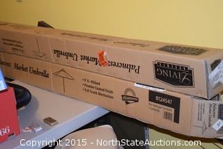 2 outdoor umbrellas for garden tables